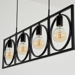 Lampes Vintages & Rétros-hofstein Suspension Srelau Noir, 4 lumières