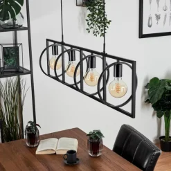 Lampes Vintages & Rétros-hofstein Suspension Srelau Noir, 4 lumières