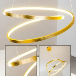 Lampes Dorées-hofstein Suspension Stalon LED Or, 1 lumière