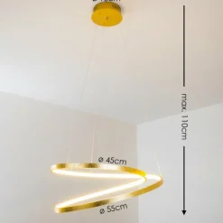Lampes Dorées-hofstein Suspension Stalon LED Or, 1 lumière