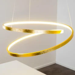 Lampes Dorées-hofstein Suspension Stalon LED Or, 1 lumière