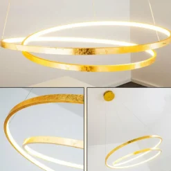 Lampes Dorées-hofstein Suspension Stalon LED Or, 1 lumière