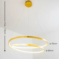 Lampes Dorées-hofstein Suspension Stalon LED Or, 1 lumière