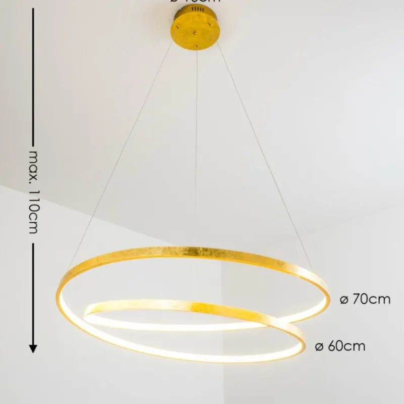 Lampes Dorées-hofstein Suspension Stalon LED Or, 1 lumière