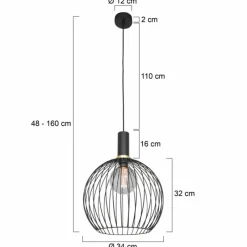 Lampes Dorées-Luminaires Steinhauer Suspension Steinhauer Aureole Noir, 1 lumière