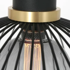 Lampes Dorées-Luminaires Steinhauer Suspension Steinhauer Aureole Noir, 1 lumière