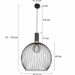 Lampes Dorées-Luminaires Steinhauer Suspension Steinhauer Aureole Noir, 1 lumière
