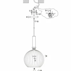 Lampes Dorées-Luminaires Steinhauer Suspension Steinhauer Aureole Noir, 1 lumière