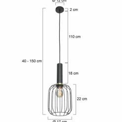 Lampes Dorées-Luminaires Steinhauer Suspension Steinhauer Aureole Noir, 1 lumière