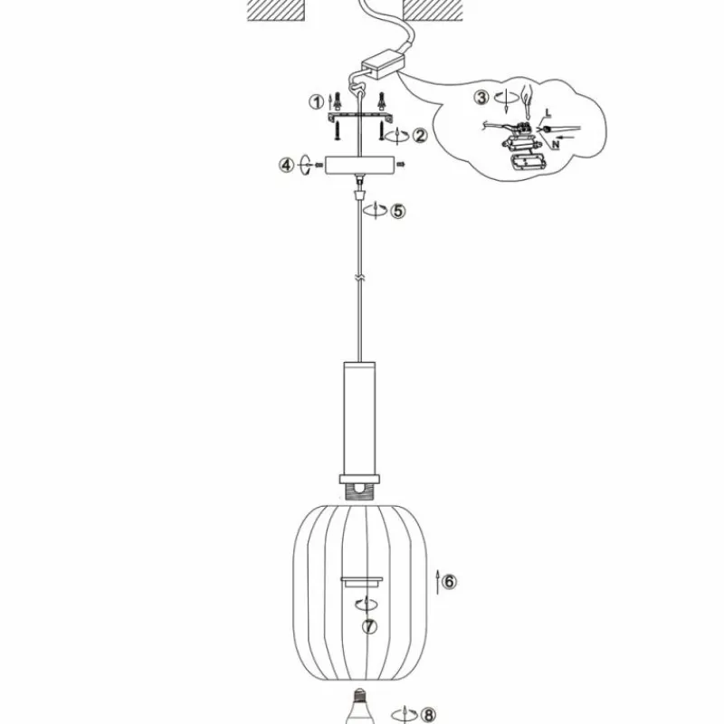Lampes Dorées-Luminaires Steinhauer Suspension Steinhauer Aureole Noir, 1 lumière