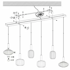 Luminaires Steinhauer Suspension Steinhauer Aureole Noir, 6 lumières* Suspensions