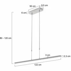 Luminaires Steinhauer Suspension Steinhauer Bande LED Acier brossé, 3 lumières