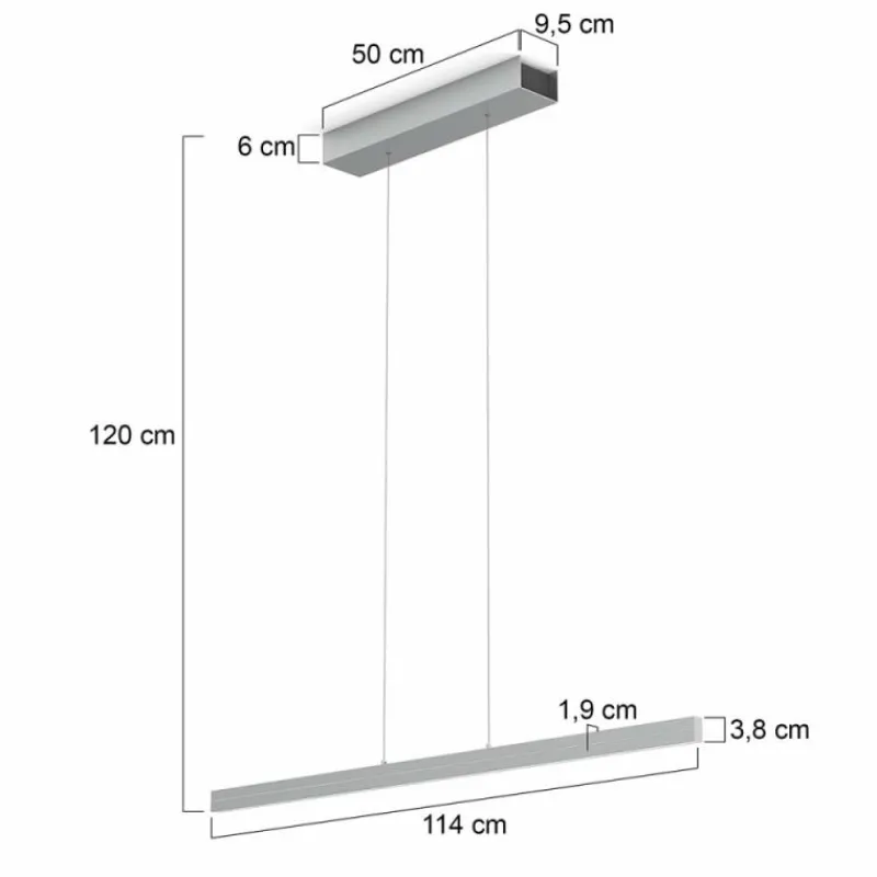 Luminaires Steinhauer Suspension Steinhauer Bande LED Acier brossé, 4 lumières* Suspensions
