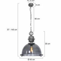 Suspension Verre Fumé-Luminaires Steinhauer Suspension Steinhauer Bikkel Gris, 1 lumière