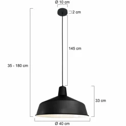 Luminaires Steinhauer Suspension Steinhauer Blackmoon Noir, 1 lumière* Suspensions