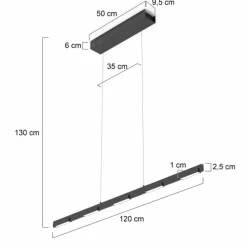 Luminaires Steinhauer Suspension Steinhauer Bloc LED Noir, 7 lumières* Éclairage Led