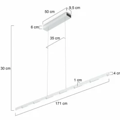 Luminaires Steinhauer Suspension Steinhauer Bloc LED Acier brossé, 11 lumières* Suspensions