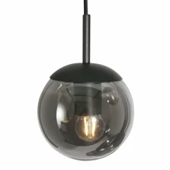 Suspension Verre Fumé-Luminaires Steinhauer Suspension Steinhauer Bollique Noir, 5 lumières