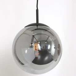 Suspension Verre Fumé-Luminaires Steinhauer Suspension Steinhauer Bollique Noir, 3 lumières