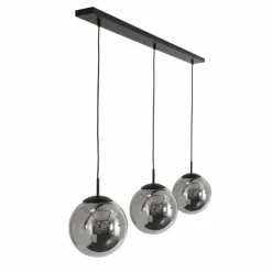 Suspension Verre Fumé-Luminaires Steinhauer Suspension Steinhauer Bollique Noir, 3 lumières
