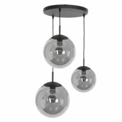 Suspension Verre Fumé-Luminaires Steinhauer Suspension Steinhauer Bollique Noir, 3 lumières