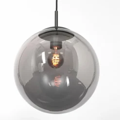 Suspension Verre Fumé-Luminaires Steinhauer Suspension Steinhauer Bollique Noir, 6 lumières