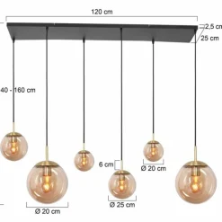Luminaires Steinhauer Suspension Steinhauer Bollique Laiton, 6 lumières