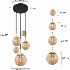 Luminaires Steinhauer Suspension Steinhauer Bollique Laiton, 5 lumières