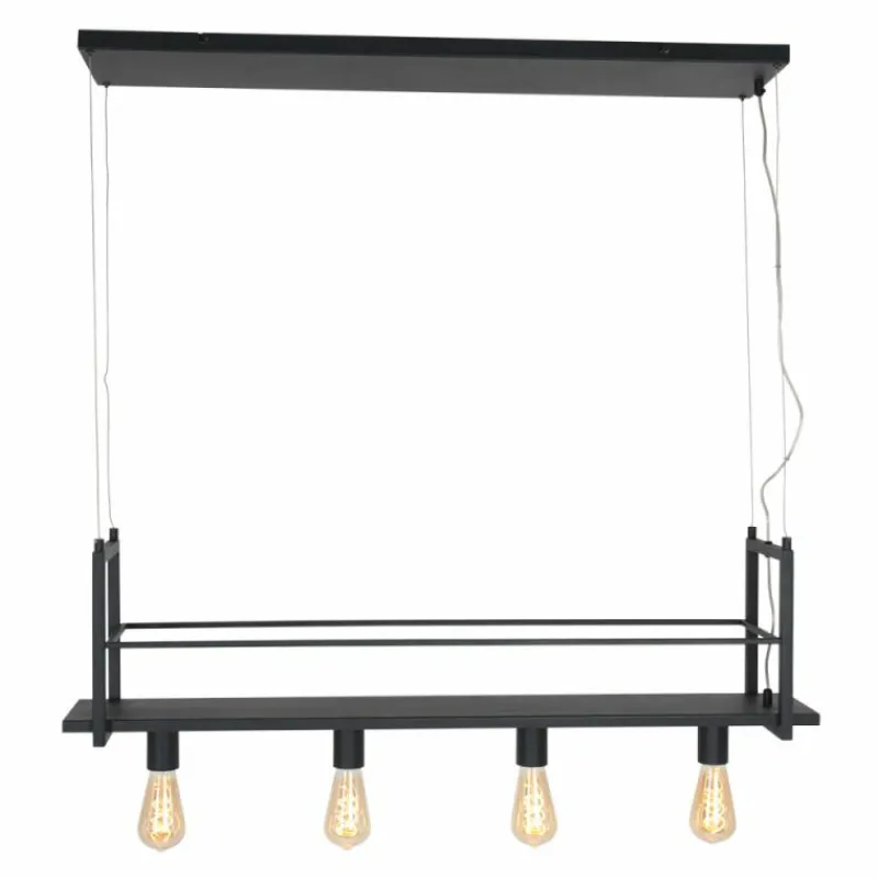 Lampes Industrielles-Luminaires Steinhauer Suspension Steinhauer Buckley Acier inoxydable, 4 lumières