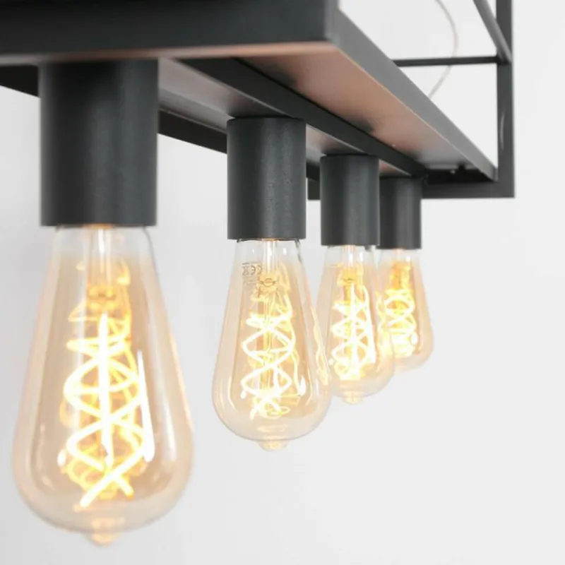 Lampes Industrielles-Luminaires Steinhauer Suspension Steinhauer Buckley Acier inoxydable, 4 lumières