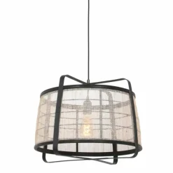 Lampes En Tissu-Luminaires Steinhauer Suspension Steinhauer Capos Noir, 1 lumière