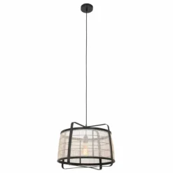 Lampes En Tissu-Luminaires Steinhauer Suspension Steinhauer Capos Noir, 1 lumière