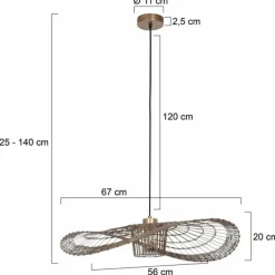 Style Boho-Chic-Luminaires Steinhauer Suspension Steinhauer Chapeau Bronze, 1 lumière