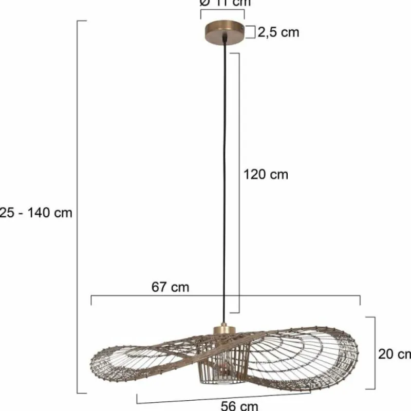 Style Boho-Chic-Luminaires Steinhauer Suspension Steinhauer Chapeau Bronze, 1 lumière