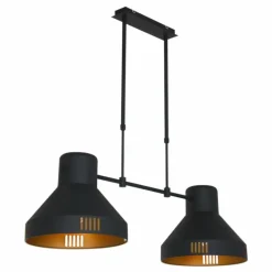 Lampes Dorées-Luminaires Steinhauer Suspension Steinhauer Evy Or, Noir, 2 lumières