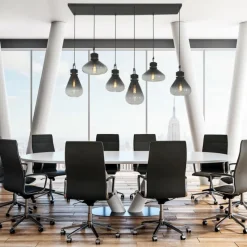 Suspension Verre Fumé-Luminaires Steinhauer Suspension Steinhauer Flere Gris, Noir, 6 lumières