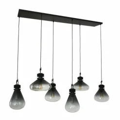 Suspension Verre Fumé-Luminaires Steinhauer Suspension Steinhauer Flere Gris, Noir, 6 lumières