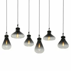Suspension Verre Fumé-Luminaires Steinhauer Suspension Steinhauer Flere Gris, Noir, 6 lumières