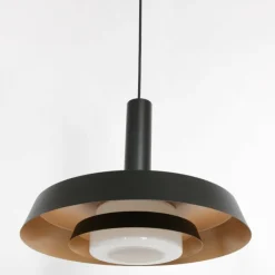 Lampes Dorées-Luminaires Steinhauer Suspension Steinhauer Flinter Noir, 1 lumière