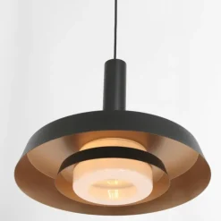 Lampes Dorées-Luminaires Steinhauer Suspension Steinhauer Flinter Noir, 1 lumière