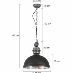 Lampes Industrielles-Luminaires Steinhauer Suspension Steinhauer Gaeve Noir, 1 lumière