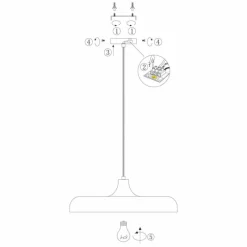 Lampes Industrielles-Luminaires Steinhauer Suspension Steinhauer Krisip Gris, Blanc, 1 lumière