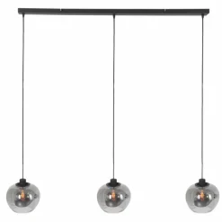 Suspension Verre Fumé-Luminaires Steinhauer Suspension Steinhauer Lotus Noir, 3 lumières