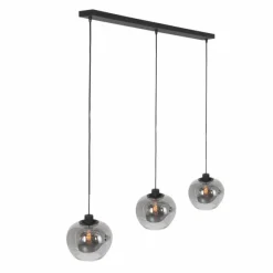Suspension Verre Fumé-Luminaires Steinhauer Suspension Steinhauer Lotus Noir, 3 lumières