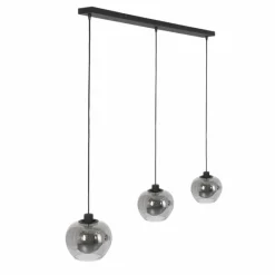 Suspension Verre Fumé-Luminaires Steinhauer Suspension Steinhauer Lotus Noir, 3 lumières