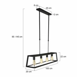 Luminaires Steinhauer Suspension Steinhauer Mats Noir, 4 lumières* Suspensions