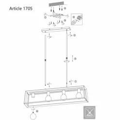 Luminaires Steinhauer Suspension Steinhauer Mats Noir, 4 lumières* Suspensions