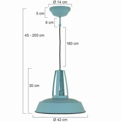 Lampes Industrielles-Luminaires Steinhauer Suspension Steinhauer Mexlite Bleu, 1 lumière