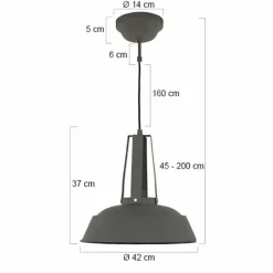 Lampes Industrielles-Luminaires Steinhauer Suspension Steinhauer Mexlite Gris, 1 lumière
