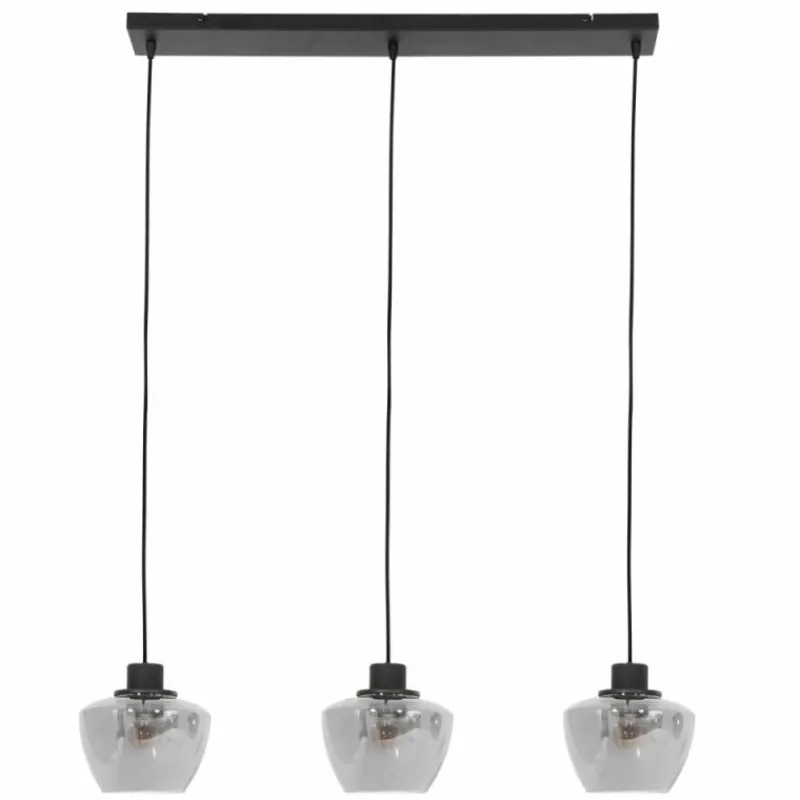 Suspension Verre Fumé-Luminaires Steinhauer Suspension Steinhauer Noirver Noir, 3 lumières